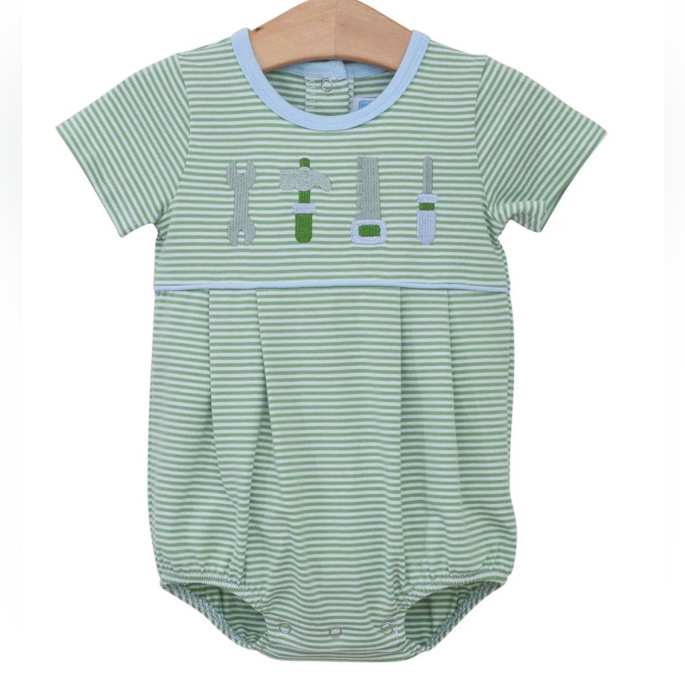 Trotter Street Kids Tools Embroidered Romper One Piece Outfit Size 6 Months NWOT